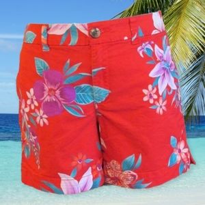 Red Tropical Shorts